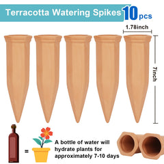 10-pack of FAMILY Plant Watering Stakes displayed together