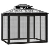 10' x 10' Gazebo Replacement Mosquito Netting in Black
