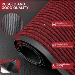 100pointONE Front Door Mat non-slip backing close-up