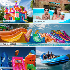 10Leccion Air Mattress Patch Kit applied on a pool float