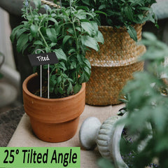 11-inch black metal plant marker with writing area