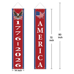14 x 72 inches vertical design of the 250th Anniversary Banner