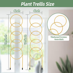 17.5 inch OYOEETD trellis inserted in pot with climbing plants