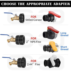2.44 inch fine thread adapter for IBC containers