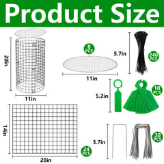 20 inch tall Adnee wire plant protector with removable cover