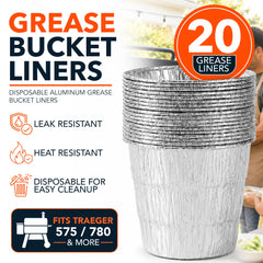 20 Pack of aluminum grease liners for BBQ