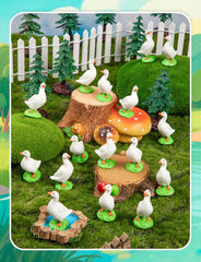 25 pack of LHSYFBZ mini resin goose figurines displayed together