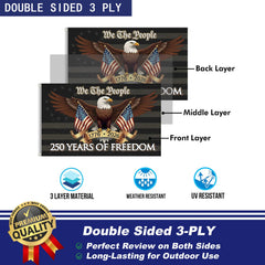 250th Anniversary USA Flag double-sided showing vibrant colours