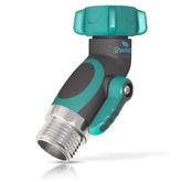 2WAYZ 45° Metal Hose Elbow front view with shut off valve
