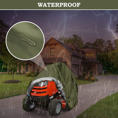 2win2buy Riding Lawn Mower Cover side view showing dimensions