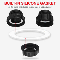 3 sizes of VYH IBC Tote adapters displayed
