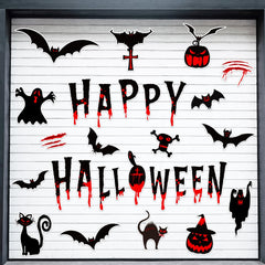 30 Halloween garage door decoration magnets featuring bats and ghosts
