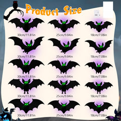 30 pieces of DIYASY Halloween bats displayed on a wall