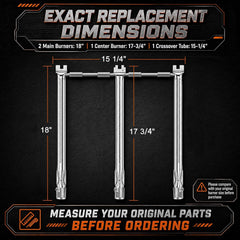 304 stainless steel burner tubes from Uniflasy for Weber Spirit E310