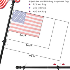 360° rotating anti-wrap rings of the flag pole