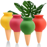 4 Pack Terracotta Watering Spikes with soil insertion