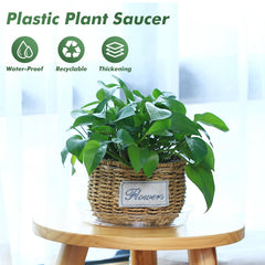 40 pack of UltraOutlet clear plant saucers stacked
