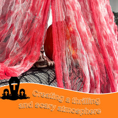 400 x 85 inch Halloween creepy cloth draped over a window