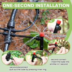 40FT main tubing and 200FT distribution tubing for irrigation