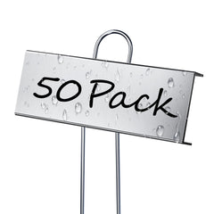 50 Pack Metal Plant Labels in Zinc finish