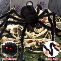 59 inches black giant spider with red eyes