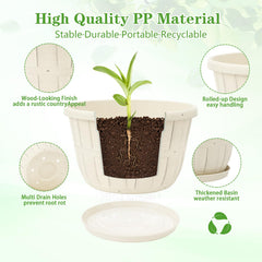 Quarut flower pot with saucer side view