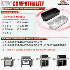 Steel grease tray for Weber Genesis II with aluminum liners