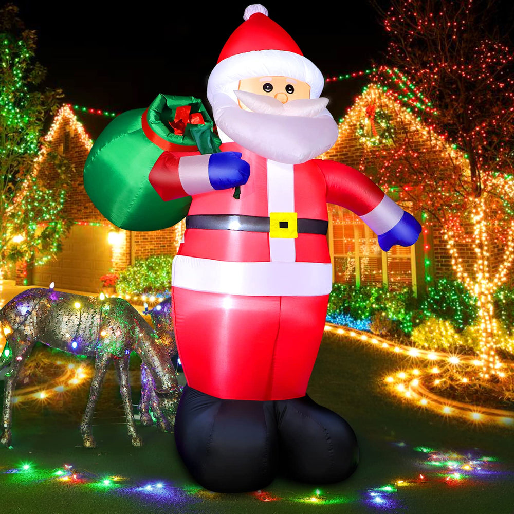 8 FT FunFanso Christmas inflatable Santa Claus with LED lights