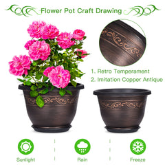 8 Inch Pottiffe planter with drainage hole and saucer