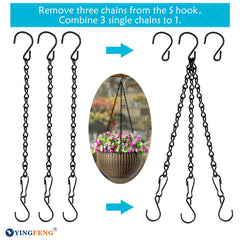 9.5 inch black hanging chain showing adjustable clip