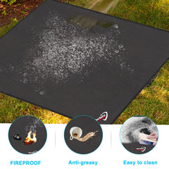 DocSafe 48-inch fire pit mat in outdoor setting