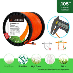 A ANLEOLIFE trimmer line 625 ft spool side view