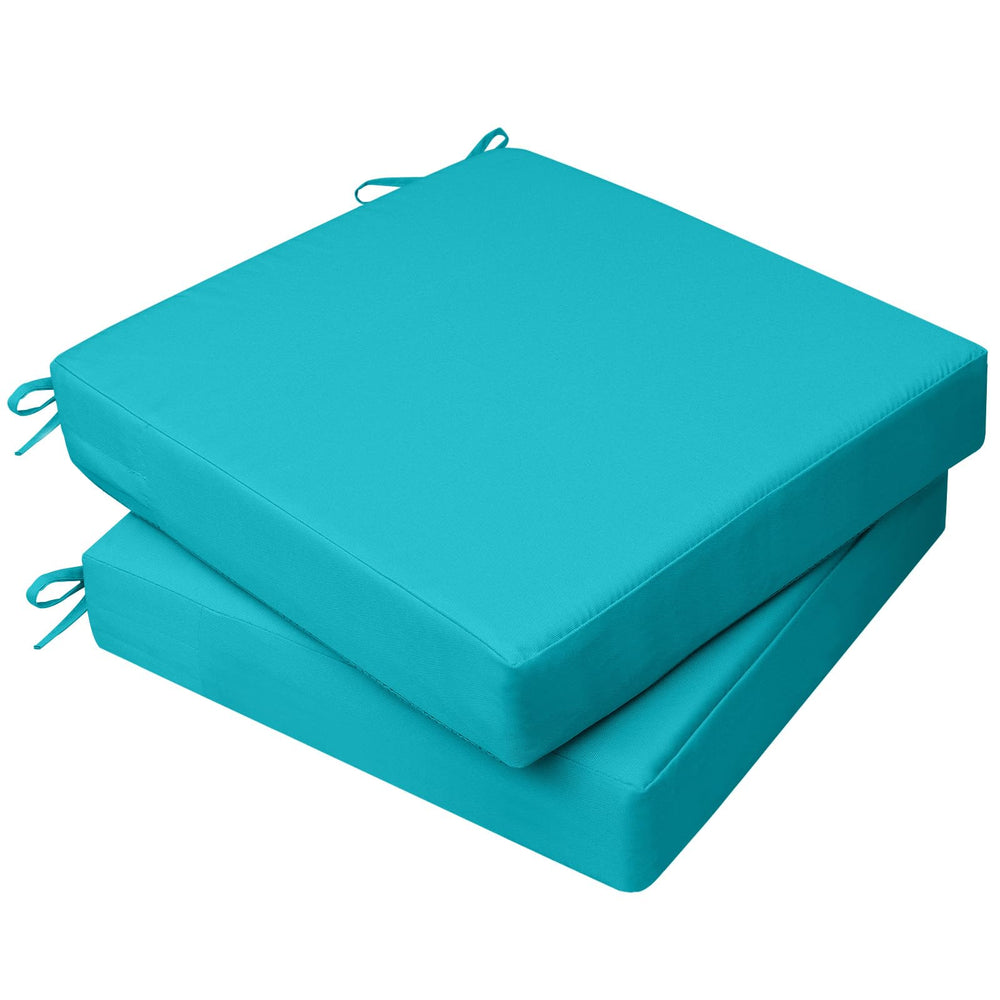 AAAAAccessoires Outdoor Chair Cushions set of 2 in turquoise blue front view