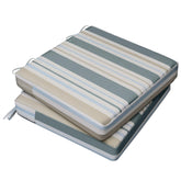 AAAAAccessoires Outdoor Chair Cushions set of 2, Slate Gray Blue Coastal Stripe