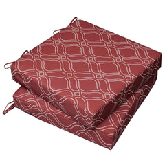 AAAAAccesssories Outdoor Chair Cushions Set of 2 in Clay Red Vine Trellis front view