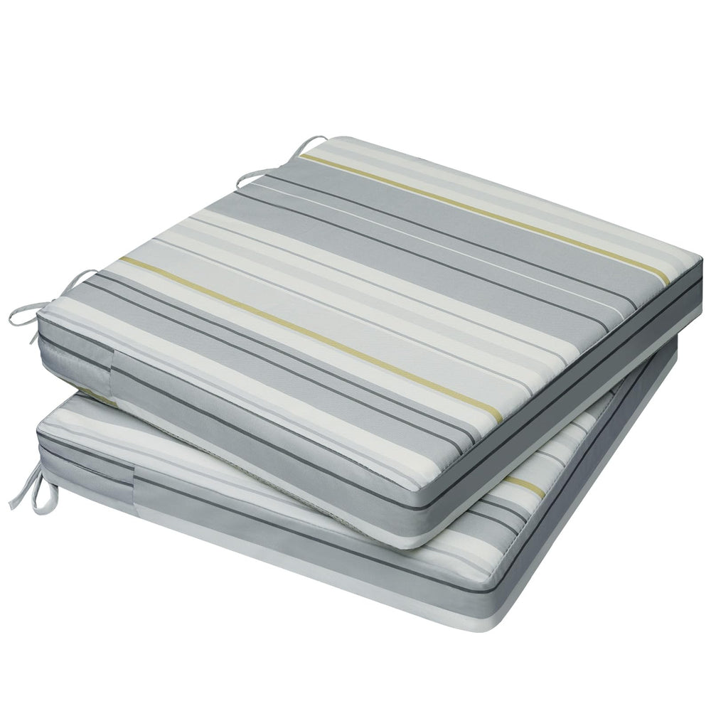 AAAAAcessories Outdoor Chair Cushions front view in Ash Blue Harbour Stripe