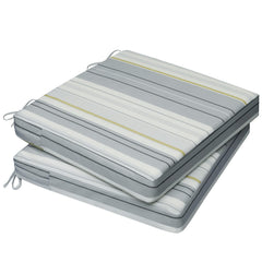 AAAAAcessories Outdoor Chair Cushions front view in Ash Blue Harbour Stripe
