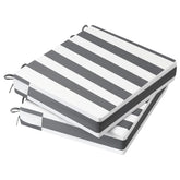 AAAAAcessories Outdoor Chair Cushions in Gray Cabana Stripe, front view