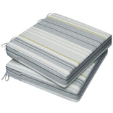 AAAAAcessories Outdoor Chair Cushions set of 2, Ash Blue Harbour Stripe front view