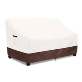 Aacabo 85-inch Outdoor Couch Cover in Beige, front view