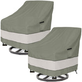 Aacabo patio chair cover in grey green, side view