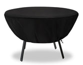 Aacabo Round Patio Table Cover, black, on a 30 inch diameter table
