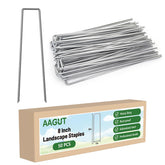 AAGUT Landscape Staples 8 Inch galvanized steel pack front view
