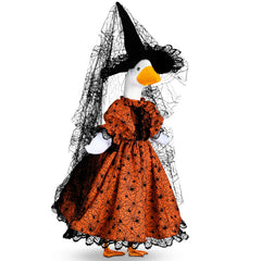 Abbylike Halloween porch goose costume dress with spider print