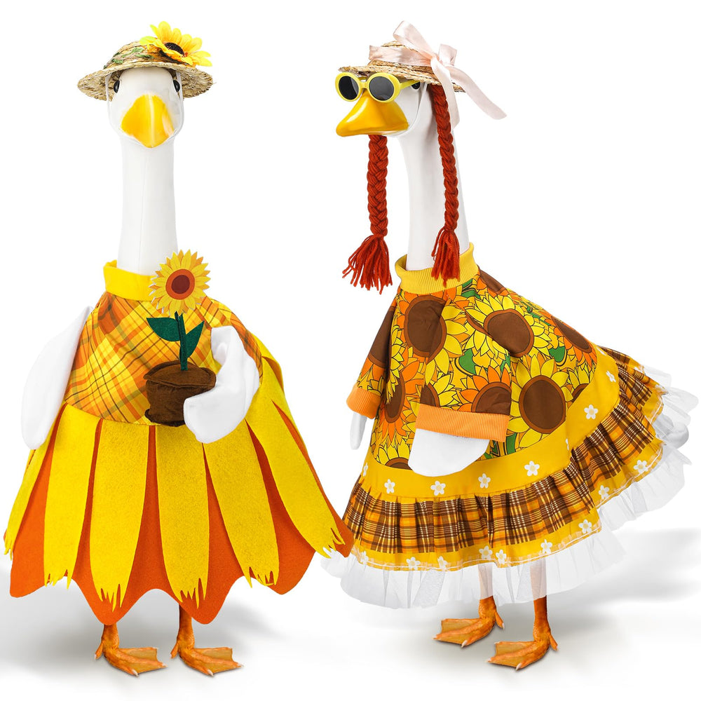 Abbylike sunflower goose outfit with braided wig and straw hat