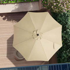 ABCCANOPY 10ft umbrella canopy beige folded for storage