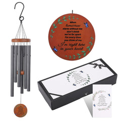 ABEICO Memorial Wind Chimes front view with heartfelt inscription