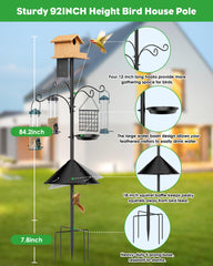 aboutool Bird Feeder Pole showing 5-prong ground spike