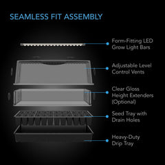 AC Infinity seedling tray with 72 seedlings in humidity dome
