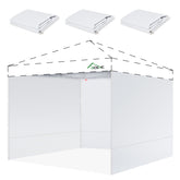 Acepic 10x10 canopy sidewall front view, white fabric
